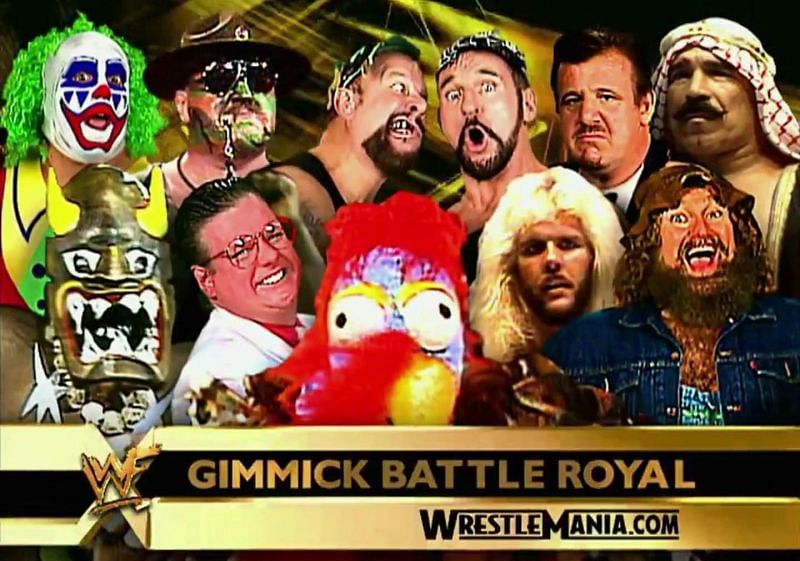 No you're not hallucinating. That's the Gobbledy Gooker in a WrestleMania match.
